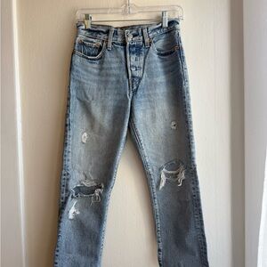 Levi's Women's High Rise Distressed Blue Jeans